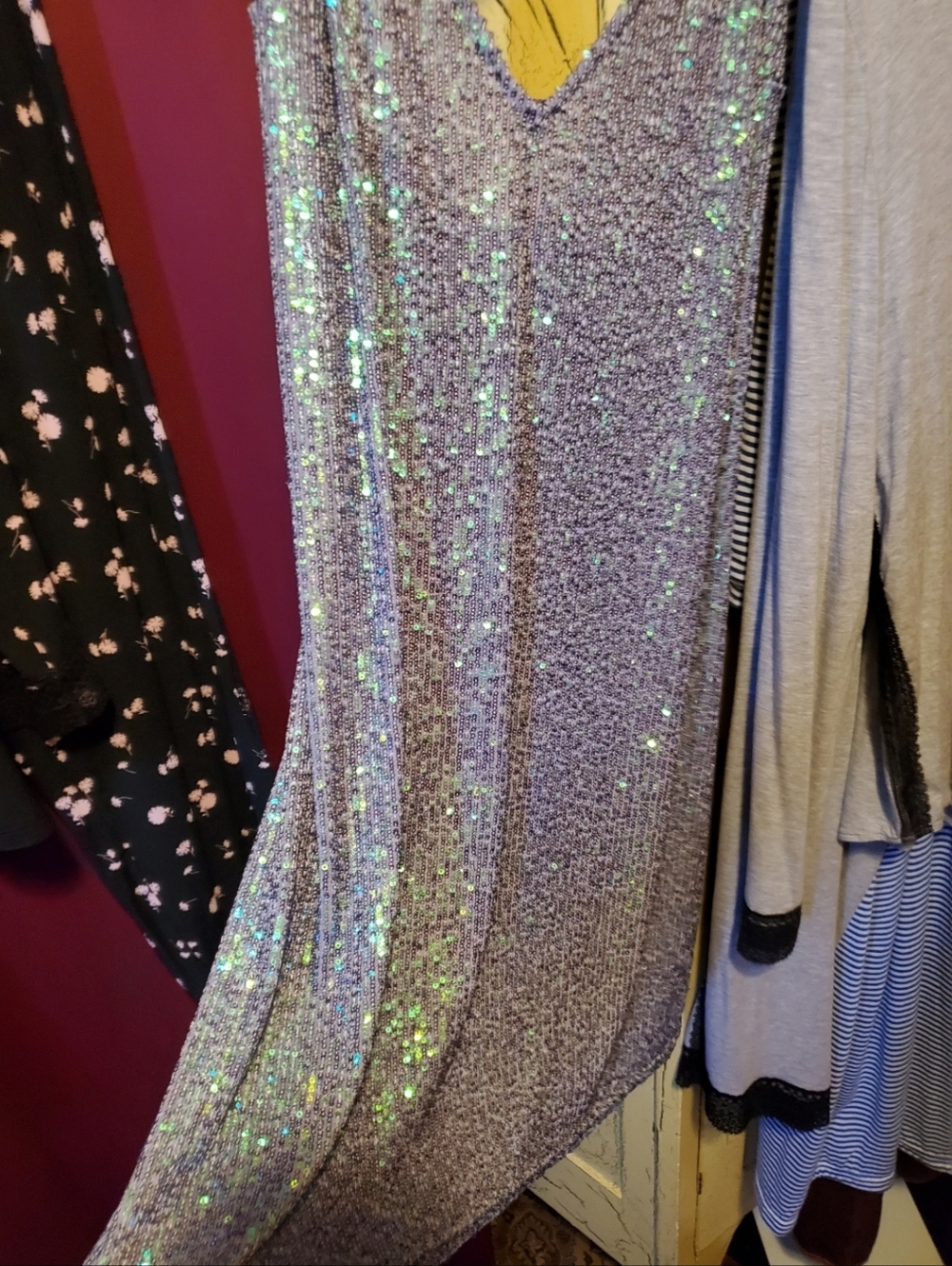 Victoria's Secret Iridescent Sequin Slip Dress XL - Picture 13 of 15